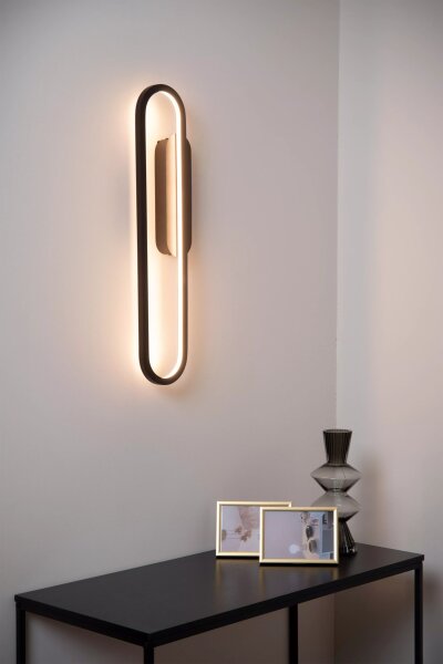 LED Wandleuchte indirekt Metall Schwarz H:60 cm 2700 K