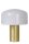 Dimmbare Tischlampe Glas Metall Weiß Gold E27 35 cm