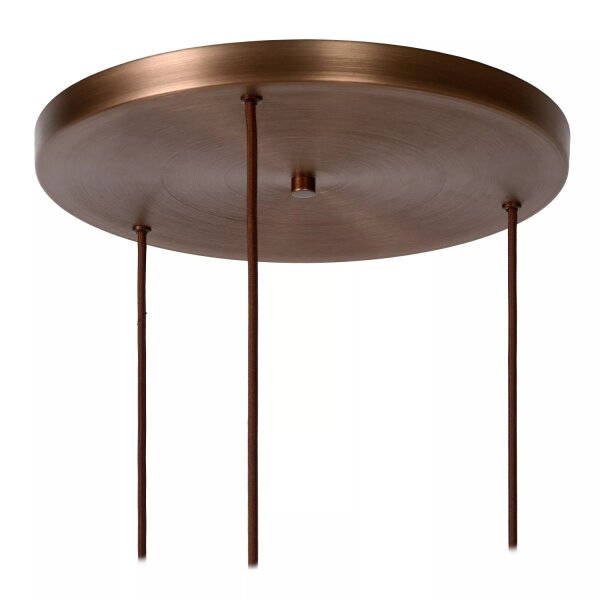 Hängelampe Glas Metall Bernstein Kupfer E27 L:50 cm