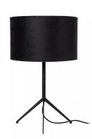 Tripod Tischleuchte Stoff Metall Schwarz E27 48 cm hoch