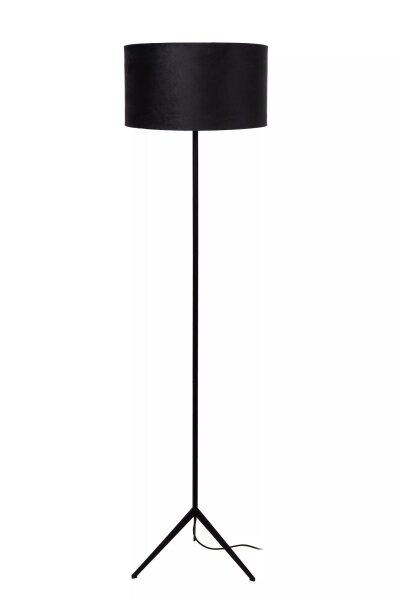 Tripod Stehleuchte Stoff Metall Schwarz E27 147 cm hoch