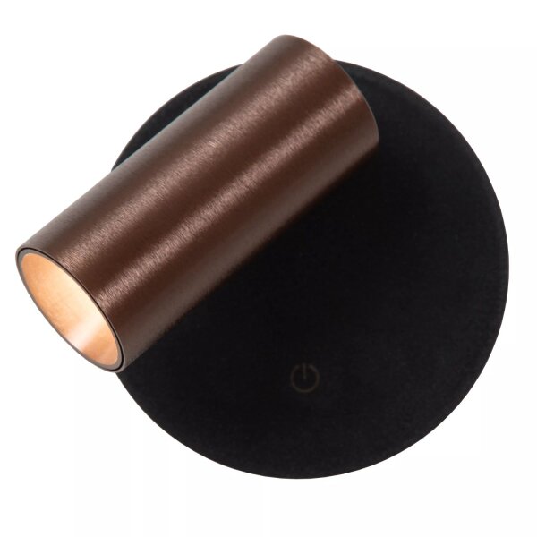 LED Akku Wandspot Schwarz Kaffeebraun 2 W 2700-4000 K