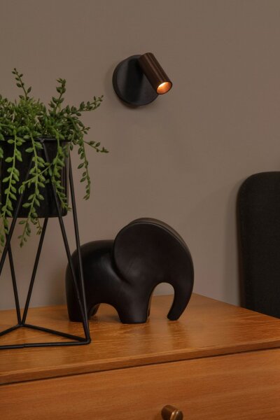 LED Akku Wandspot Schwarz Kaffeebraun 2 W 2700-4000 K
