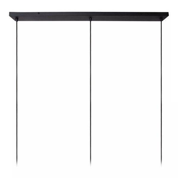 Hängelampe Stoff Metall Beige Schwarz E27 120 cm lang