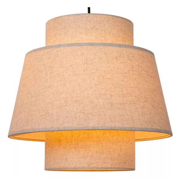 Hängelampe Stoff Beige Schwarz 3-flammig E27 B:76 cm