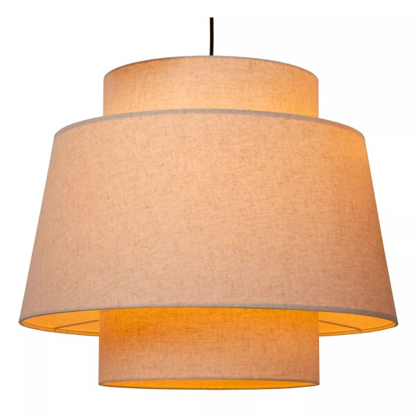 Hängelampe Stoff Beige Schwarz 3-flammig E27 B:76 cm