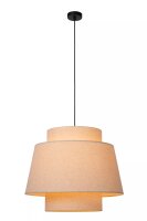Stoff Hängelampe Beige gemütlich E27 Ø60...