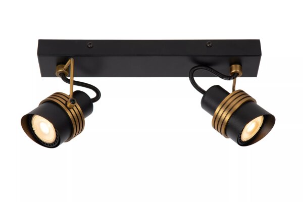 Flexibler Deckenstrahler 2-flammig Gold Schwarz GU10