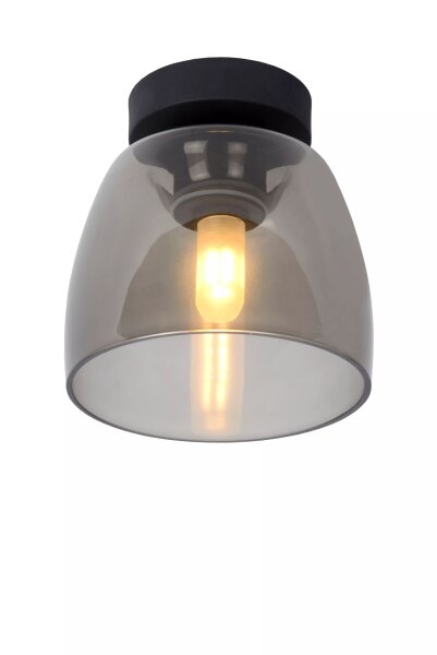 Blendarme Deckenlampe Rauchglas Schwarz IP44 G9 Ø16 cm