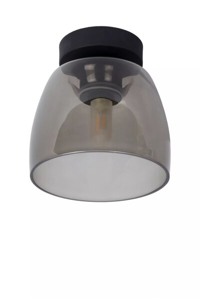 Blendarme Deckenlampe Rauchglas Schwarz IP44 G9 Ø16 cm