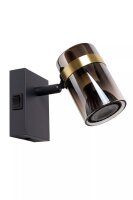 Wandstrahler Schalter Rauchglas Schwarz GU10 flexibel