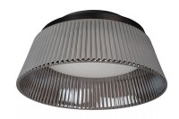 LED Deckenlampe Rauchglas Metall Schwarz Ø35 cm...