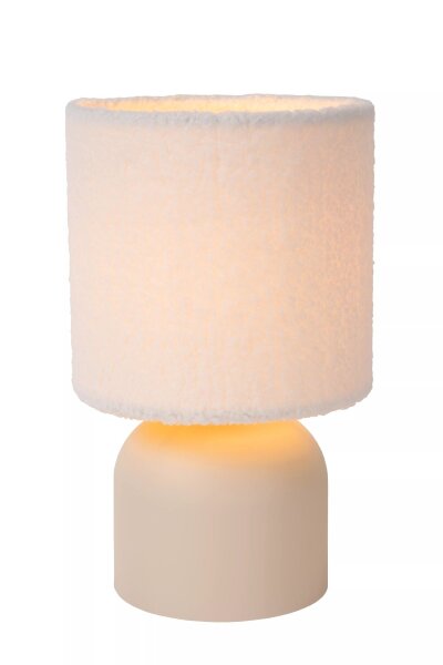 Nachttischleuchte Stoffschirm Metall Beige E14 28 cm