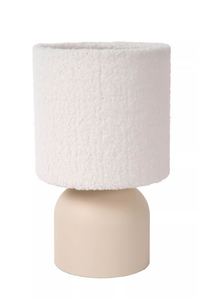 Nachttischleuchte Stoffschirm Metall Beige E14 28 cm