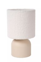 Nachttischleuchte Stoffschirm Metall Beige E14 28 cm