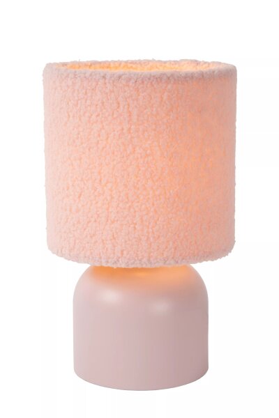 Wohnliche Tischlampe Stoff Pink E14 28 cm blendarm