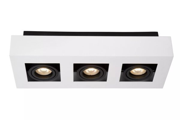 Deckenstrahler Weiß Schwarz 36 cm GU10 3-flmg flexibel