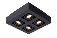 Deckenstrahler Schwarz B:25 cm GU10 4-flmg verstellbar