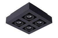 Deckenstrahler Schwarz B:25 cm GU10 4-flmg verstellbar