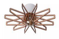 Deckenlampe Holz Metall Weiß Ø45 cm rund E27...