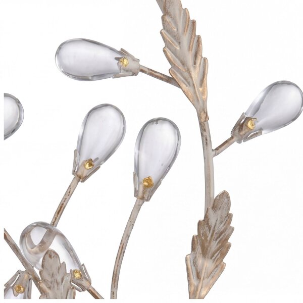 Florale Wandleuchte 2-flmg. Creme/Gold