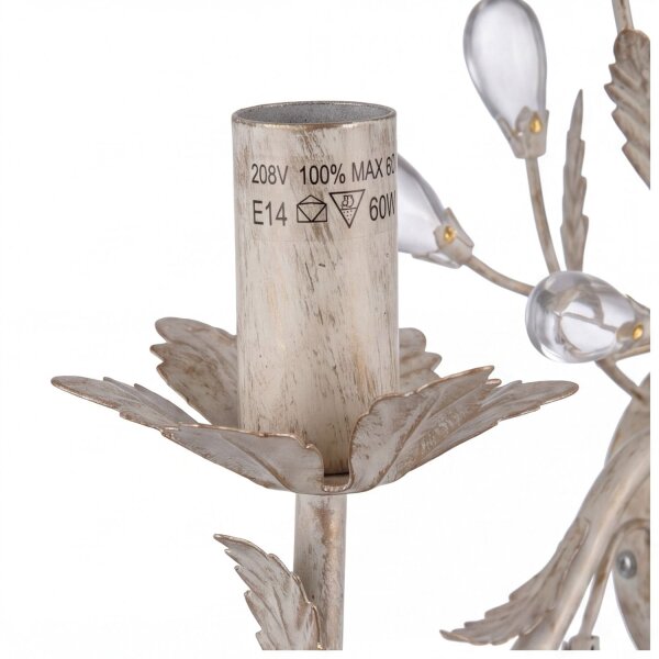 Florale Wandleuchte 2-flmg. Creme/Gold
