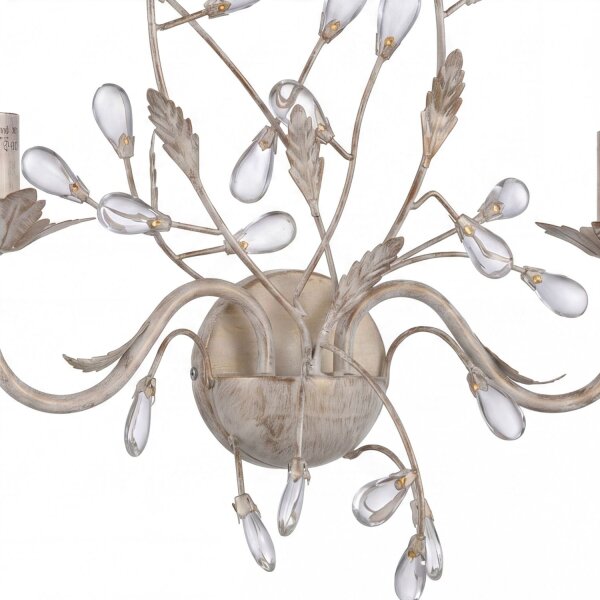 Florale Wandleuchte 2-flmg. Creme/Gold