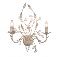 Florale Wandleuchte 2-flmg. Creme/Gold