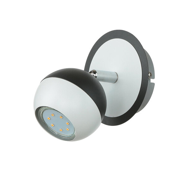 Wandspot rund Ø 11 cm Schwarz Weiß schwenkbar Edelstahl
