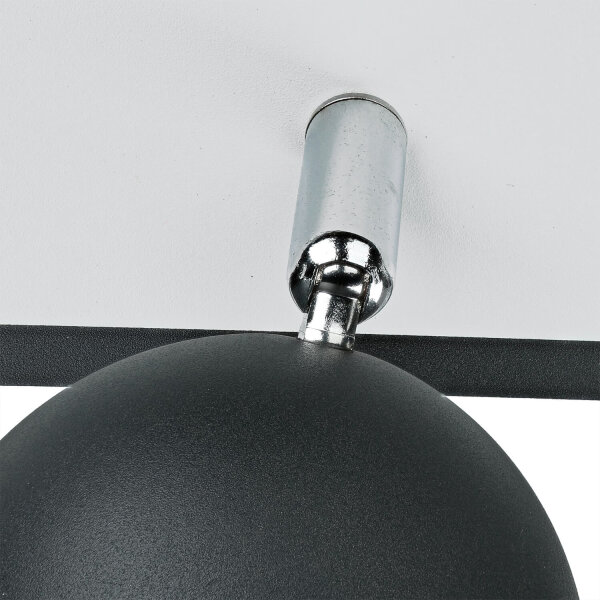 Wandspot rund Ø 11 cm Schwarz Weiß schwenkbar Edelstahl