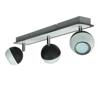 Deckenstrahler Schwarz Weiß B: 43 cm 3-flammig GU10
