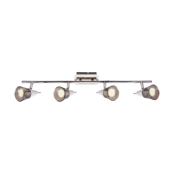 Deckenlampe 4-flammig 64,5 cm lang GU10 Glas Edelstahl