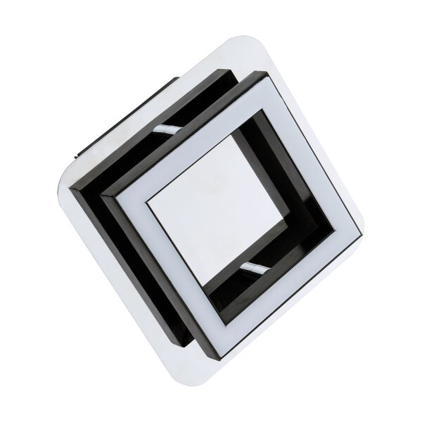 LED Deckenleuchte klein eckig Edelstahl B: 12cm Schwarz Chrom