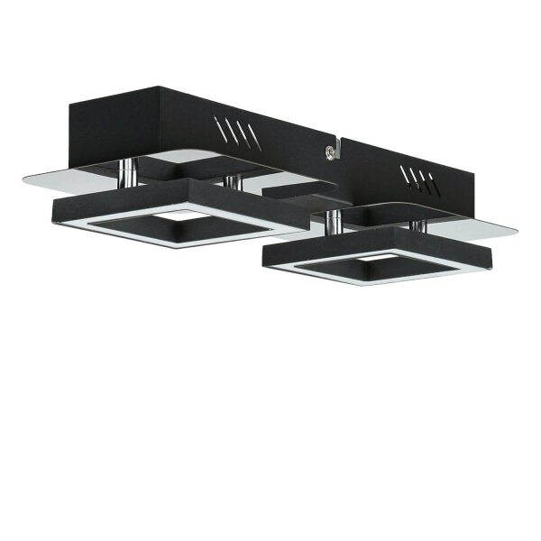 LED Deckenleuchte Metall B: 28 cm klein Schwarz Chrom 4200 K