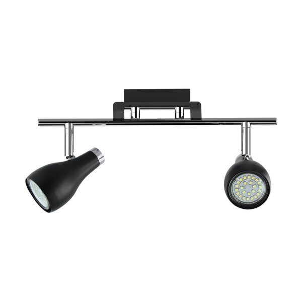 Deckenstrahler LED GU10 B: 30 cm 2-flammig 4000K Schwarz Chrom
