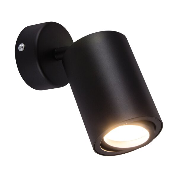 Wandspot Schwarz B: 7 cm H: 18 cm schwenkbar GU10 ETHAN