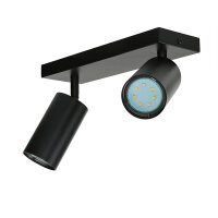 Deckenstrahler Metall Schwarz B: 25 cm 2-flammig GU10