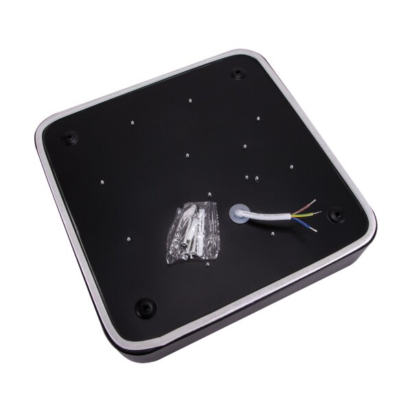 LED Deckenleuchte Schwarz B: 40cm H: 5,5cm 4000 K 1770 lm