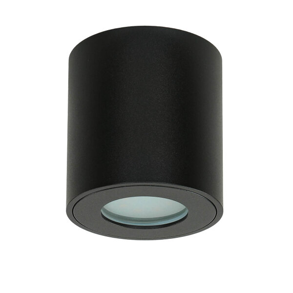 Außenleuchte Schwarz IP54 GU10 Ø 8 cm Aluminium Glas