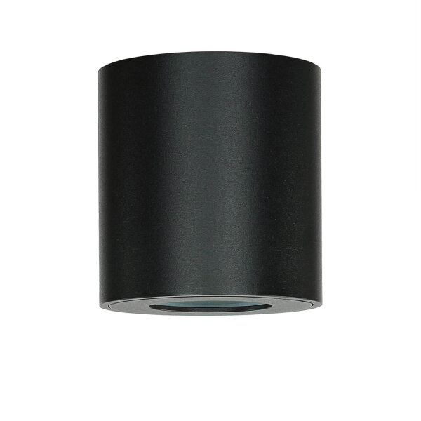 Außenleuchte Schwarz IP54 GU10 Ø 8 cm Aluminium Glas