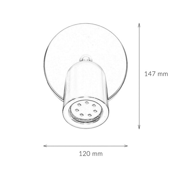 Wandleuchte Spot Weiß Ø 12 cm klein schwenkbar 1-flammig GU10