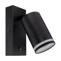 Wandleuchte mir Schalter Metall GU10 schwenkbar Schwarz