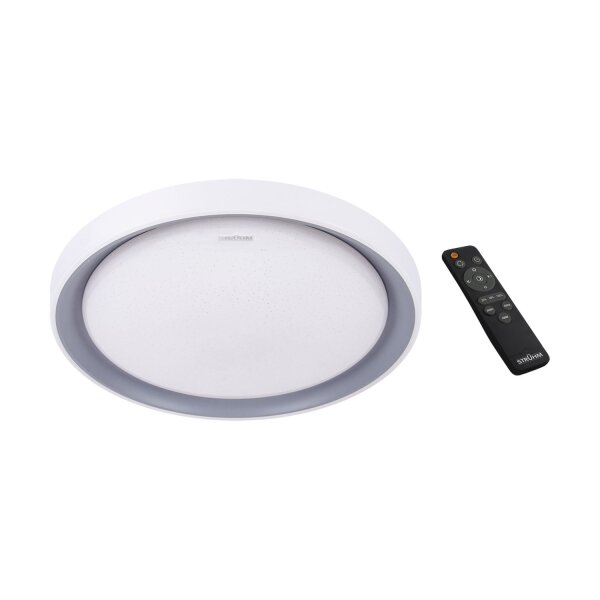 LED Deckenleuchte rund IP44 Silber Weiß Ø 51 cm Fernbedienung