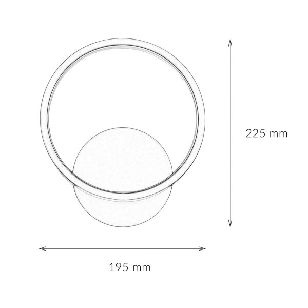 LED Wandlampe Schwarz Ring Ø 19,5 cm Aluminium 4100 K