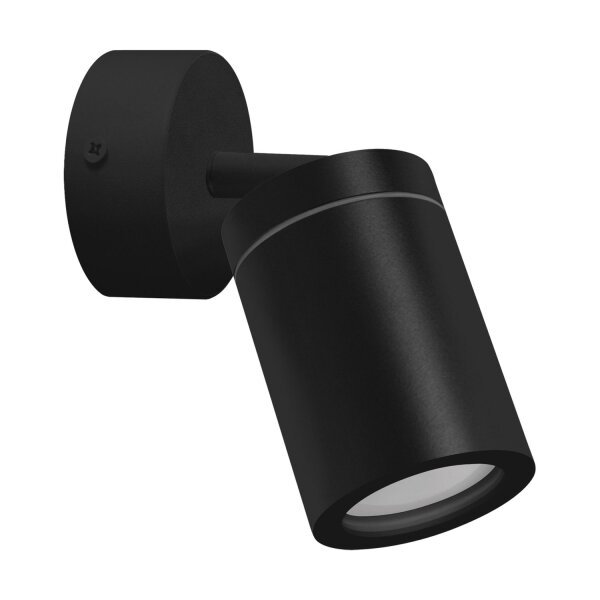 Wandspot IP44 Ø 7 cm klein schwenkbar Metall Glas Schwarz GU10