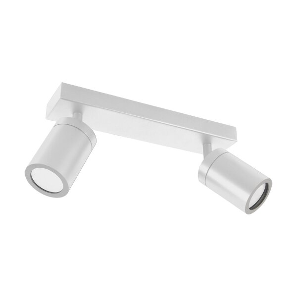 Deckenleuchte GU10 2-flammig B: 25 cm schwenkbar IP44 Weiß