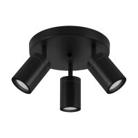 Deckenspot Schwarz IP44 Ø 22 cm rund 3-flammig...