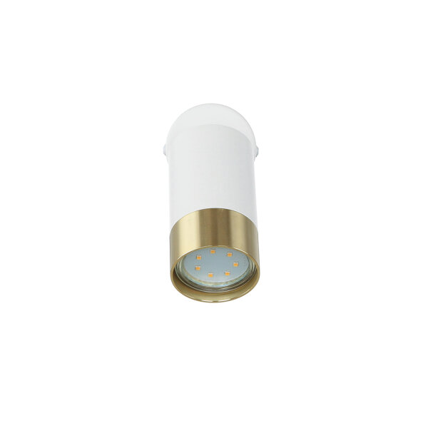 Wandlampe Weiß Gold Ø 7 cm klein schwenkbar GU10 Metall
