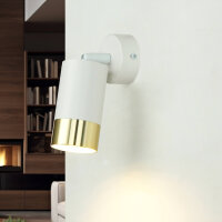 Wandlampe Weiß Gold Ø 7 cm klein schwenkbar...
