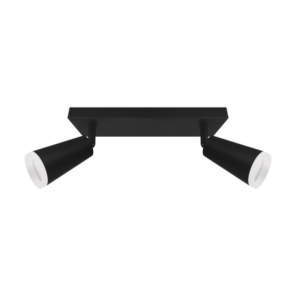 Deckenleuchte Schwarz B: 26 cm klein schwenkbar 2-flammig GU10